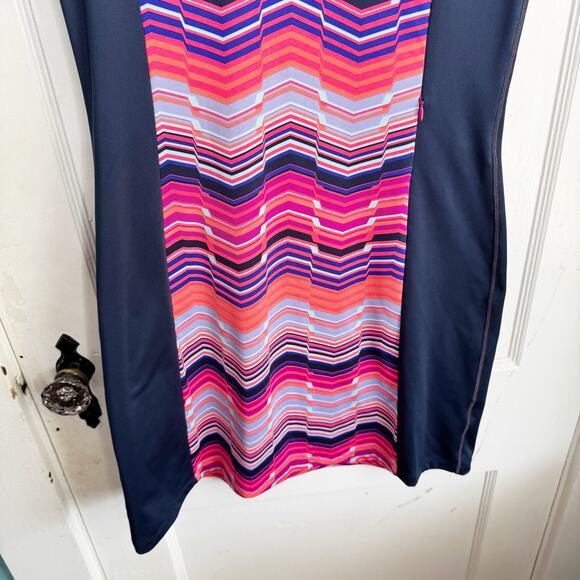 Title Nine Gidget 2.0 Active Colorful Sheath Dress Blur Pink Cap Sleeve Small S - Picture 3 of 9